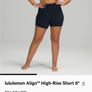 Lulu Lemon align biker shorts in the 6” length